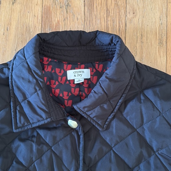 Crown & Ivy | Black Quilted Barn Jacket/Coat | size M - Picture 2 of 4